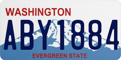WA license plate ABY1884
