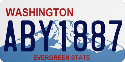 WA license plate ABY1887