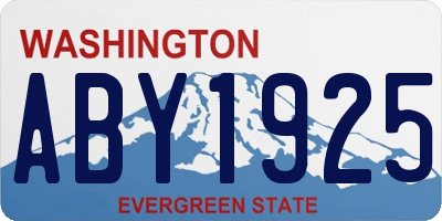 WA license plate ABY1925