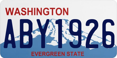 WA license plate ABY1926