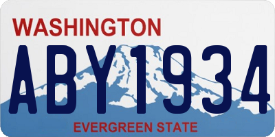 WA license plate ABY1934