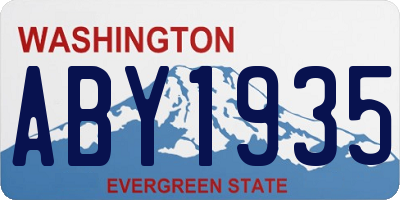 WA license plate ABY1935