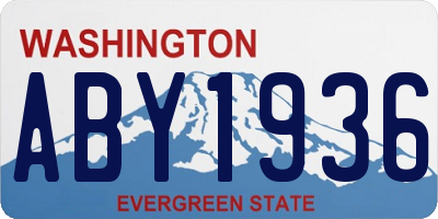 WA license plate ABY1936