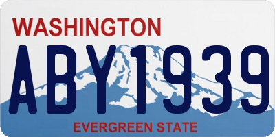 WA license plate ABY1939