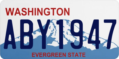 WA license plate ABY1947
