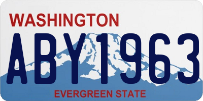 WA license plate ABY1963