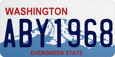 WA license plate ABY1968