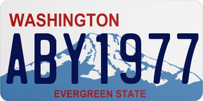 WA license plate ABY1977