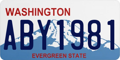 WA license plate ABY1981