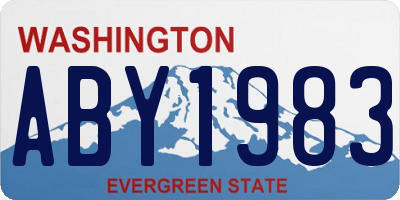 WA license plate ABY1983