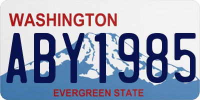 WA license plate ABY1985