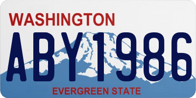 WA license plate ABY1986