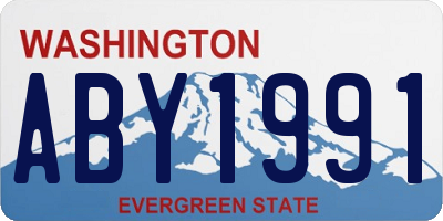 WA license plate ABY1991
