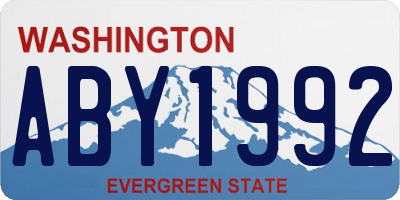 WA license plate ABY1992