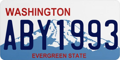 WA license plate ABY1993