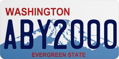 WA license plate ABY2000