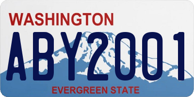 WA license plate ABY2001
