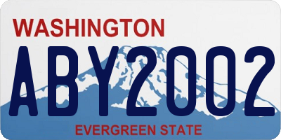 WA license plate ABY2002