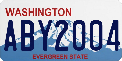 WA license plate ABY2004