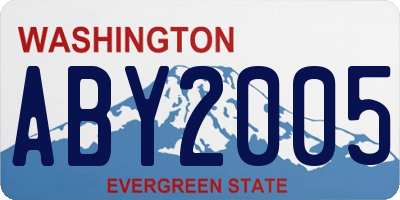 WA license plate ABY2005
