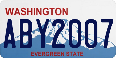 WA license plate ABY2007