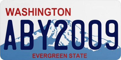WA license plate ABY2009