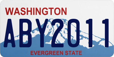 WA license plate ABY2011