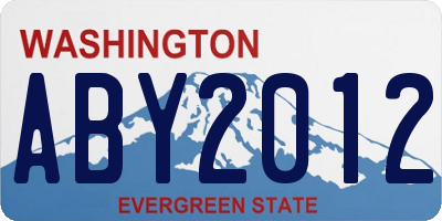 WA license plate ABY2012