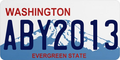 WA license plate ABY2013