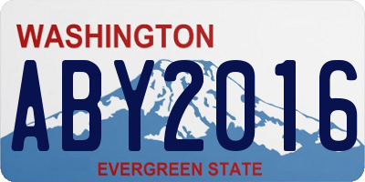 WA license plate ABY2016