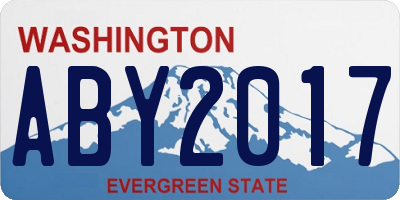 WA license plate ABY2017
