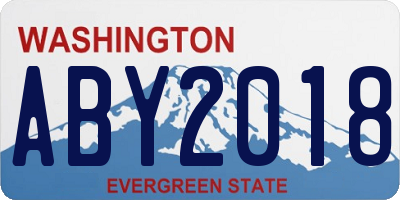 WA license plate ABY2018