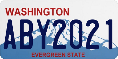 WA license plate ABY2021