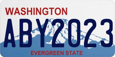 WA license plate ABY2023