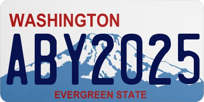 WA license plate ABY2025