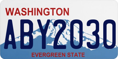 WA license plate ABY2030