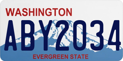 WA license plate ABY2034