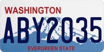 WA license plate ABY2035