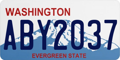 WA license plate ABY2037
