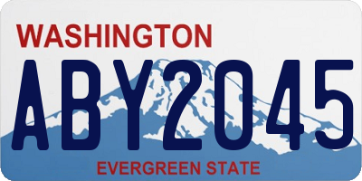 WA license plate ABY2045
