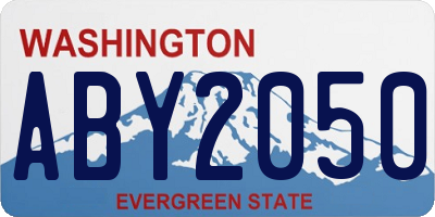 WA license plate ABY2050