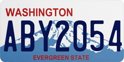 WA license plate ABY2054