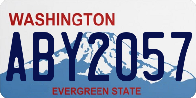 WA license plate ABY2057