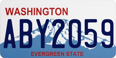 WA license plate ABY2059