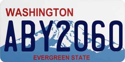 WA license plate ABY2060