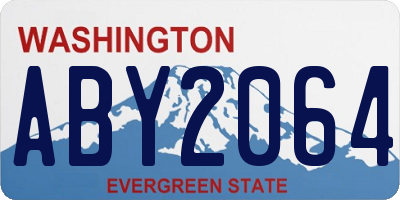 WA license plate ABY2064