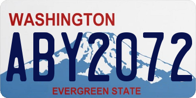 WA license plate ABY2072
