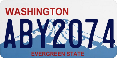 WA license plate ABY2074