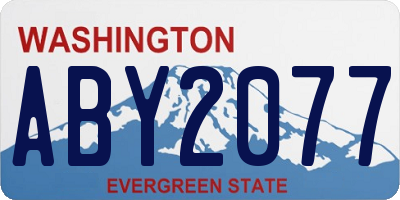 WA license plate ABY2077
