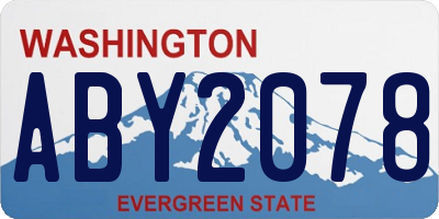 WA license plate ABY2078